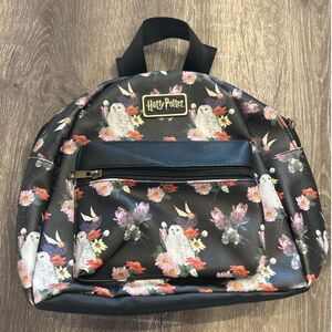 Bioworld Harry Potter Black Owl Floral Mini Backpack
